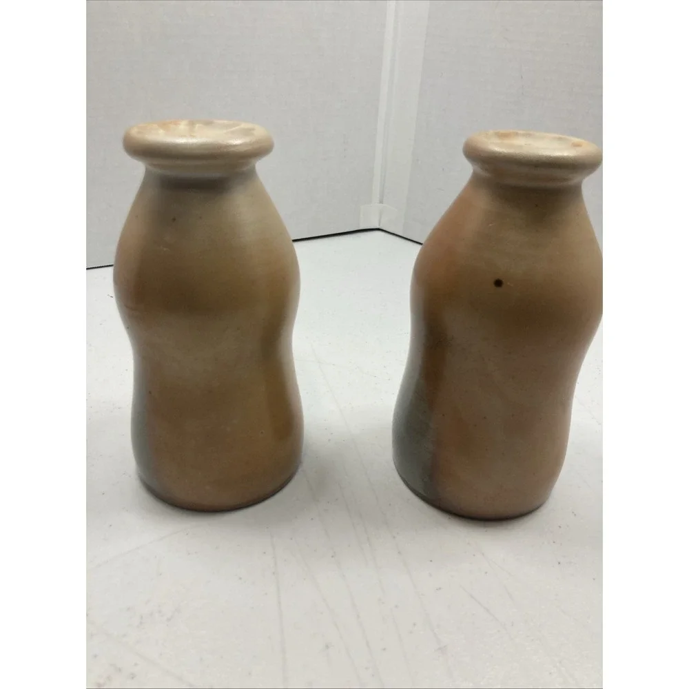 Signed Studio Art Pottery Footed Cups‎ Tumblers Wilson Salt Glaze